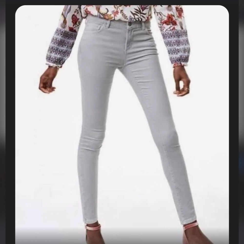 Ann Taylor Loft Silver Gray Super Skinny Jeans